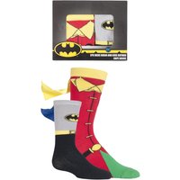 2 Pair Batman Robin Gift Boxed Cape Socks 6 11 &