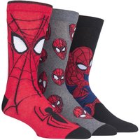 3 Pair Assorted Marvel Spider-Man Cotton Socks Unisex 12-14 Mens