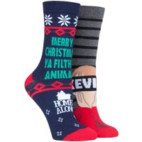 2 Pair Home Alone Merry Christmas Ya Filthy Animal Cotton Socks 4 8 &