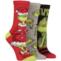 3 Pair SOCKSHOP Grinch Cotton Socks 4 8