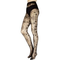 1 Pair Lisbona Floral Patterned Sheer Tights Large