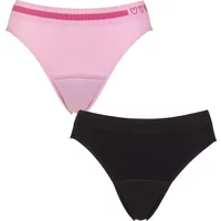 Girls and Teens 2 Pack Love Luna Seamfree Period Bikini Briefs Pink / Black Age 10-11