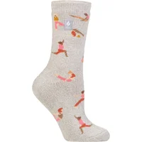 SOCKSHOP Heat Holders Women's 1 Pair 1.6 TOG Lite Hobby Socks in Light Grey | Size: 4-8
