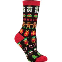 1 Pair SOCKSHOP Lite Christmas Socks Gingerbread & Baubles 4 8