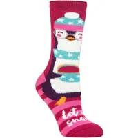 Women's 1 Pair SOCKSHOP Heat Holders Lite Christmas Socks Penguin 4-8