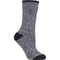 1 Pair SOCKSHOP 1.6 TOG Lite Patterned Striped Socks Twist Black Light Grey 4 8
