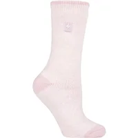 Women's 1 Pair SOCKSHOP Heat Holders 1.6 TOG Lite Patterned and Striped Socks Venice Heel & Toe Dusted Pink 4-8 Ladies