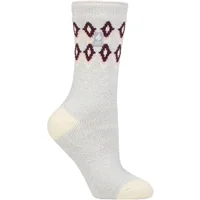 Women's 1 Pair SOCKSHOP Heat Holders 1.6 TOG Lite Patterned and Striped Socks Lourdale Fairisle Grey 4-8