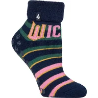 Women's 1 Pair SOCKSHOP Heat Holders 1.6 TOG Lite Wicked Thermal Lounge Socks Blue Sapphire 4-8