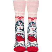 Women's 1 Pair SOCKSHOP Heat Holders DC Wonder Woman 1.6 TOG Lite Thermal Socks Pink / Red 4-8