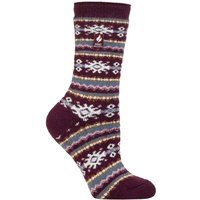 1 Pair SOCKSHOP Nordic Soul Warming Thermal Socks Nordic Cabernet Rose Blush 4 8