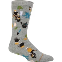 Mens 1 Pair SOCKSHOP Heat Holders 1.6 TOG Lite Hobby Thermal Socks Mid Grey Gardening 6-11