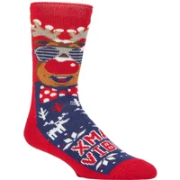 Mens 1 Pair SOCKSHOP Heat Holders 1.6 TOG Lite Christmas Socks Jazzy Rudolph 6-11