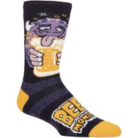1 Pair SOCKSHOP 1.6 TOG Lite Novelty Thermal Socks Beer Monster 6 11