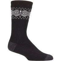 Mens 1 Pair SOCKSHOP Heat Holders 1.6 TOG Lite Striped, Patterned & Argyle Socks Vancouver Nordic Black 6-11 Mens
