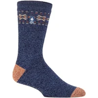 Mens 1 Pair SOCKSHOP Heat Holders 1.6 TOG Lite Striped, Patterned & Argyle Socks Matterhorn Fairisle Denim Twist 6-11