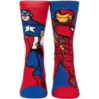 Mens 1 Pair SOCKSHOP Heat Holders Marvel 1.6 TOG Lite Iron Man and Captain America Thermal Socks Blue / Red 6-11
