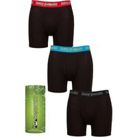 3 Pack Red Blue Bamboo Boxer Shorts Small