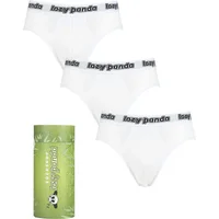 Mens 3 Pack SOCKSHOP Lazy Panda Bamboo Briefs White Extra Large