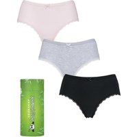 3 Pair Grey Pink Bamboo Low Rise Shorties 10