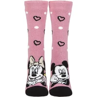 Women's 1 Pair SOCKSHOP Heat Holders Disney 1.6 TOG Lite Minnie Mouse Thermal Socks Pink 4-8