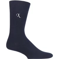 1 Pair X Navy New Individual Embroidered Initial Socks - U-Z Men's 7-11 Mens - SOCKSHOP