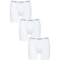 3 Pack White Cotton Stretch Longer Leg Boxer Brief Shorts Men's Small - Calvin Klein