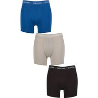 3 Pack Calvin Klein Cotton Stretch Longer Leg Trunks Classic Blue Porpoise