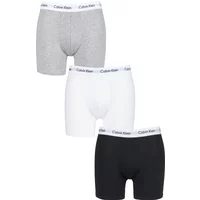 3 Pack Black / White / Grey Cotton Stretch Longer Leg Boxer Brief Shorts Men's Medium - Calvin Klein