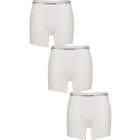 Mens 3 Pack Calvin Klein Cotton Stretch Longer Leg Trunks White / White / White XL