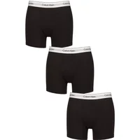 Mens 3 Pack Calvin Klein Cotton Stretch Longer Leg Trunks Blacks / Blacks / Blacks S