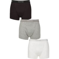 3 Pack 100% Cotton Trunks Grey Heather White L