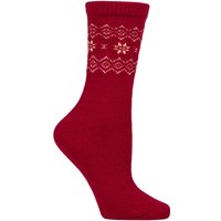 1 Pair SOCKSHOP Cashmere Wool Blend Socks Cream Fair Isle 4 8