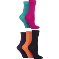 5 Pair Plain Patterned Striped Bamboo Socks Plain Bright 4 8