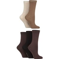 5 Pair Plain Patterned Striped Bamboo Socks Plain Cocoa Mix 4 8