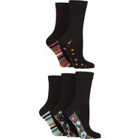 5 Pair Plain Patterned Striped Bamboo Socks Patterned Sole Floral 4 8