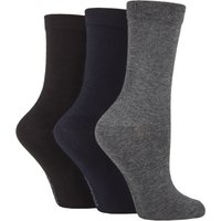 3 Pair Patterned Plain Striped Bamboo Socks Navy Grey Plain 4 8