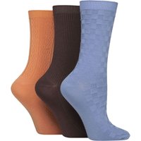 3 Pair Patterned Plain Striped Bamboo Socks Textured Crisp Winter 4 8
