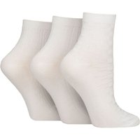 3 Pair Plain Patterned Bamboo Ankle Socks Textured 4 8