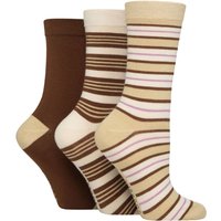 3 Pair Patterned Plain Striped Bamboo Socks Striped Fresh Coffee 4 8