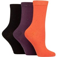 3 Pair Speckled Bamboo Socks Purple Rust 4 8