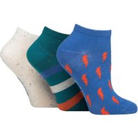 3 Pair Speckled Bamboo Trainer Socks Quartz 4 8