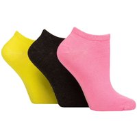 3 Pair Bamboo Trainer Socks Smooth Toe Seams Lime Refresher Plain 4 8