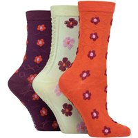 3 Pair Patterned Pelerine Bamboo Socks Autumn Floral 4 8