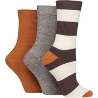 3 Pair Bamboo Ribbed Socks Honey Glaze 4 8