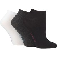 3 Pair Patterned Striped Plain Ribbed Mesh Bamboo Trainer Socks White Grey Plain 4 8