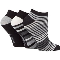 3 Pair Patterned Striped Plain Ribbed Mesh Bamboo Trainer Socks 4 8