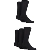 5 Pair Black Plain Bamboo Socks Men's 7-11 Mens - SOCKSHOP