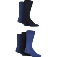 5 Pair Blues Plain Bamboo Socks 7 11
