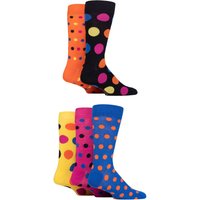 5 Pair Plain Striped Patterned Bamboo Socks Polka Dot Bright 7 11